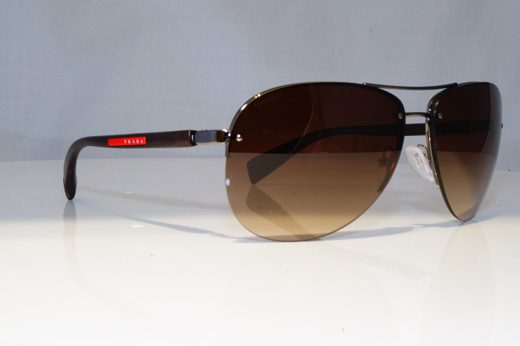 PRADA Mens Womens Designer Sunglasses Brown Pilot SPS 56M 5AV-6S1 21433