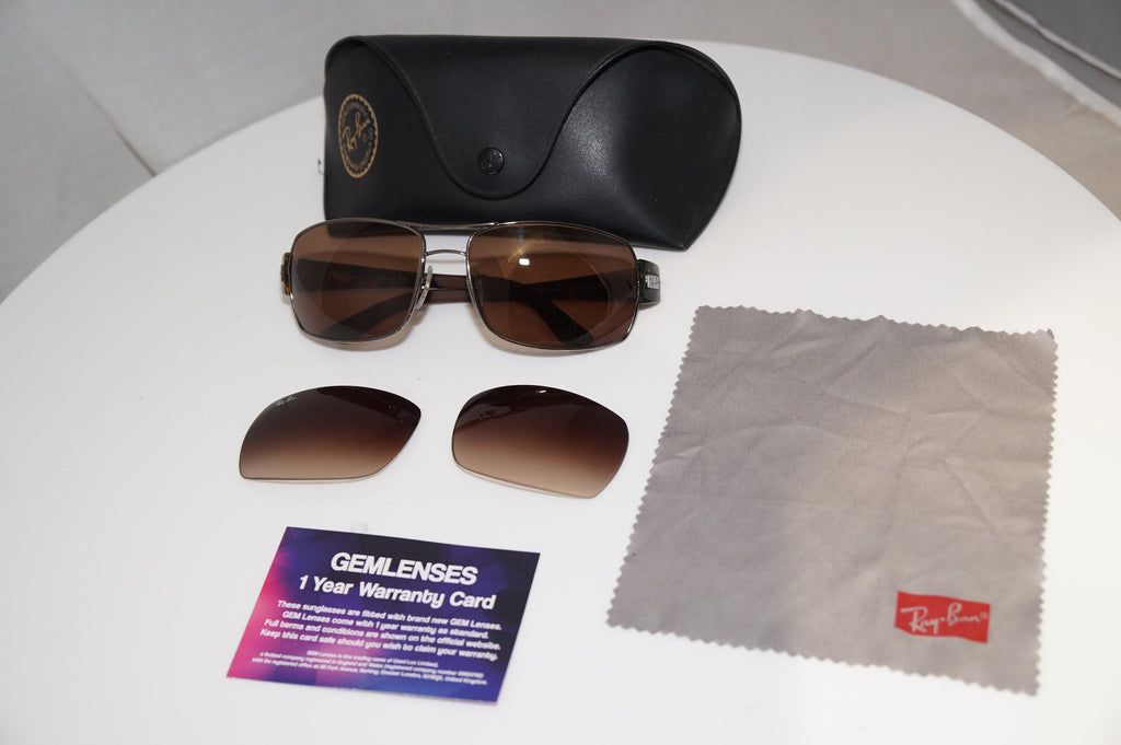 RAY-BAN Mens Designer Sunglasses Brown Wrap RB 3246 004/13 14306
