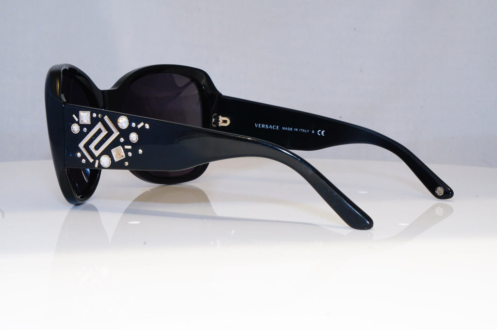 VERSACE Womens Diamante Designer Sunglasses Black Square 4184-B GB1/13 14365