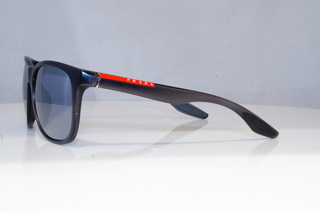 PRADA Mens Mirror Designer Sunglasses Black Rectangle SPS 030 NAR-1A1 14230
