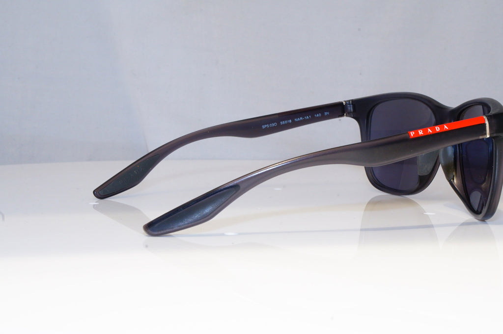 PRADA Mens Mirror Designer Sunglasses Black Rectangle SPS 030 NAR-1A1 14230