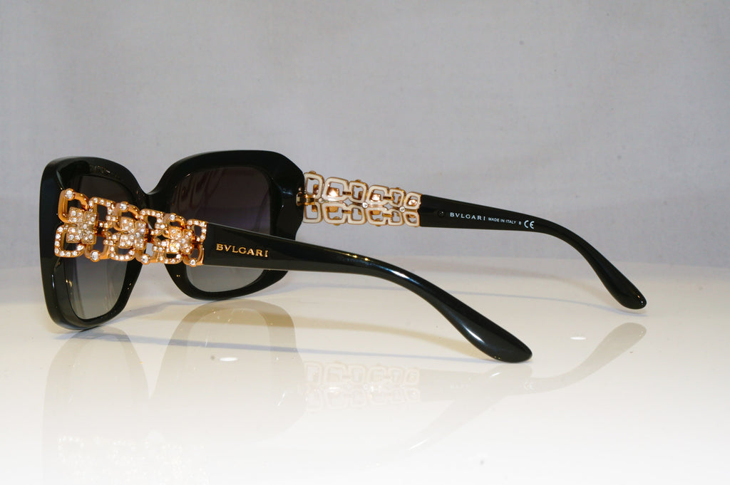 BVLGARI Womens Diamante Designer Sunglasses Black Square 8167-B 501/8G 17161