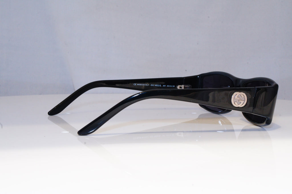 GUCCI Mens Vintage 1990 Designer Sunglasses Black Rectangle GG 1482 807 14235