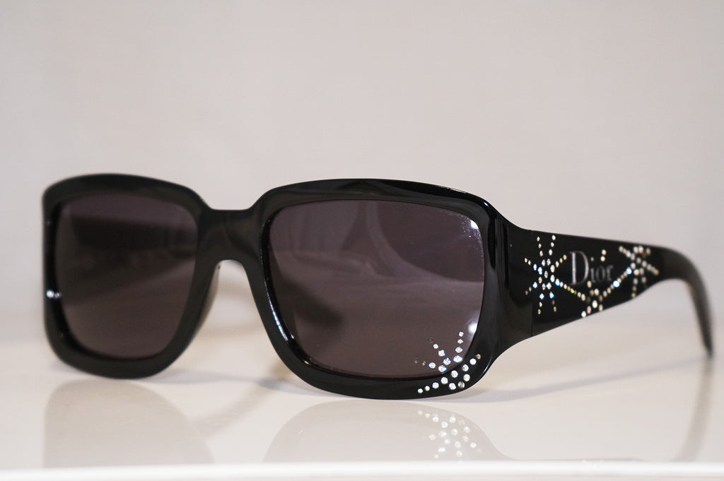 DIOR Vintage Womens Designer Crystal Sunglasses Black SPIDIOR 1 DUBBM 14559