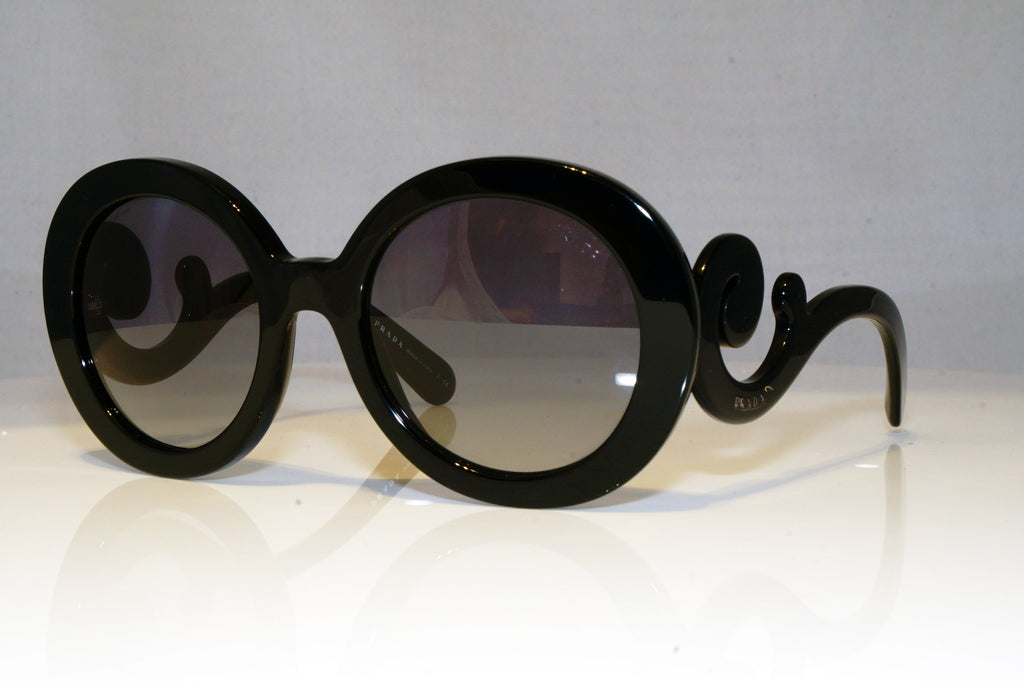 PRADA Womens Baroque Designer Sunglasses Black Round SPR 27N 1AB-3M1 17134