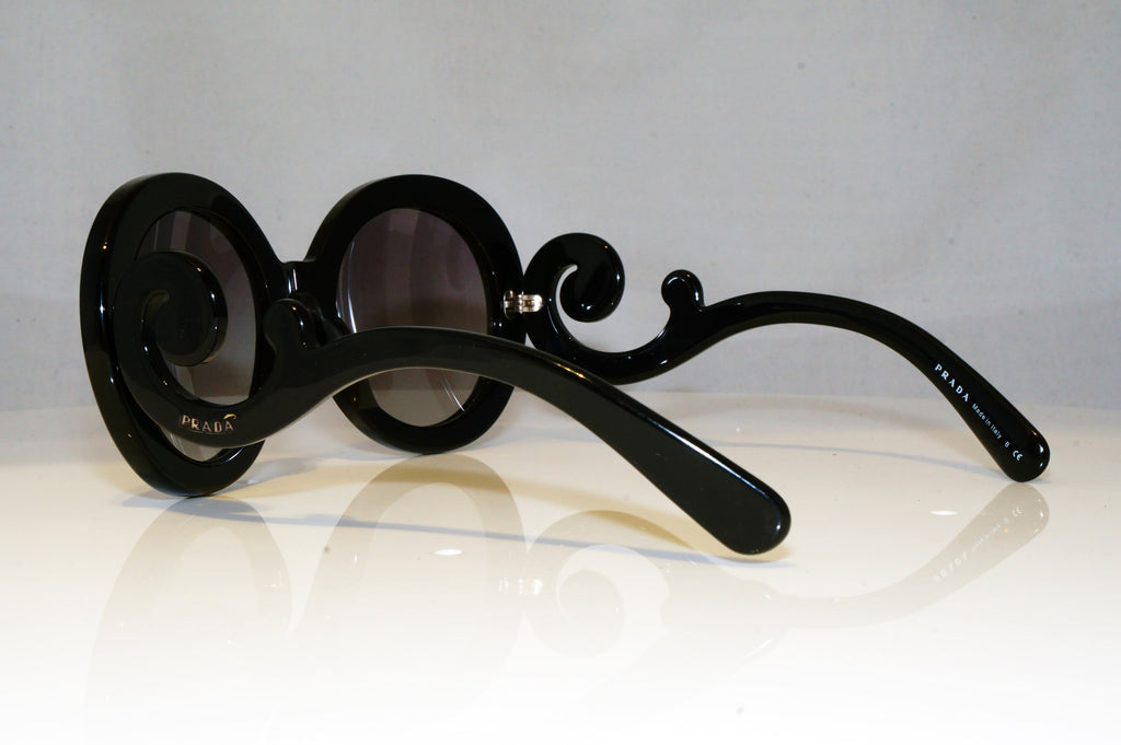 PRADA Womens Baroque Designer Sunglasses Black Round SPR 27N 1AB-3M1 17134
