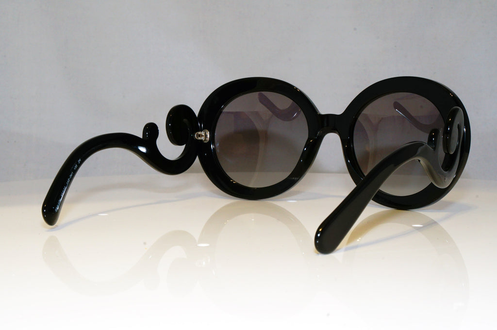 PRADA Womens Baroque Designer Sunglasses Black Round SPR 27N 1AB-3M1 17134