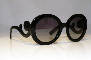 PRADA Womens Baroque Designer Sunglasses Black Round SPR 27N 1AB-3M1 17134