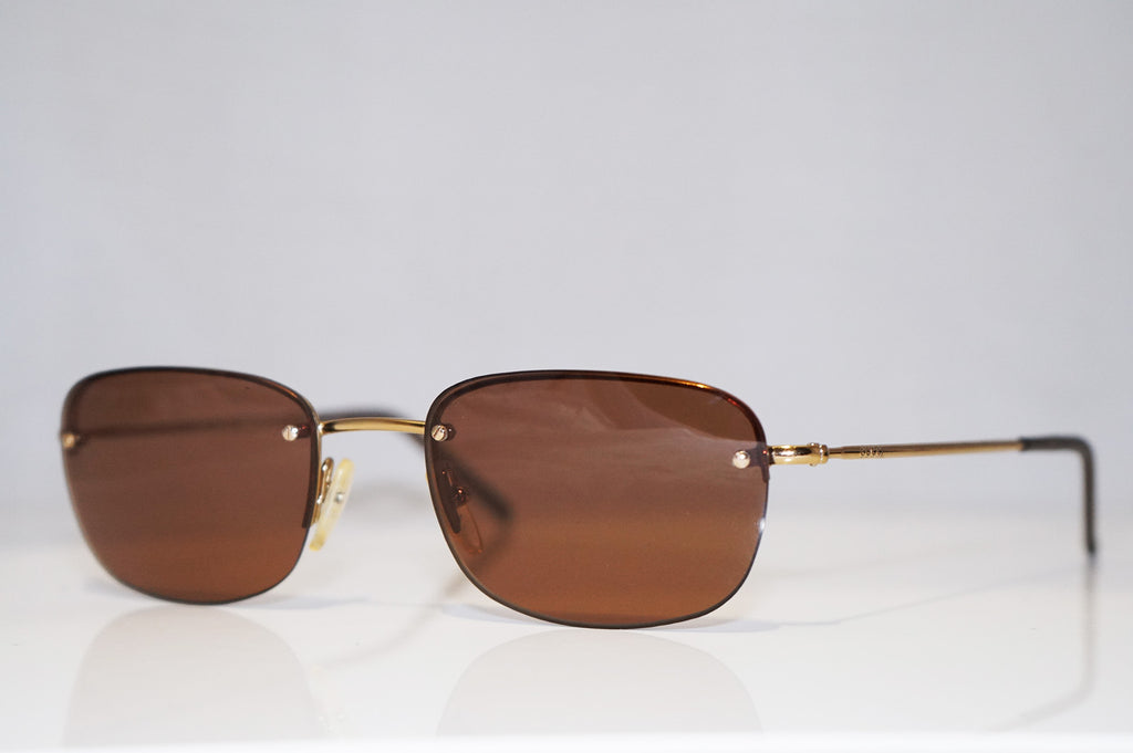 GUCCI 1990 Vintage Mens Designer Sunglasses Gold Rectangle GG 1676 577 14498