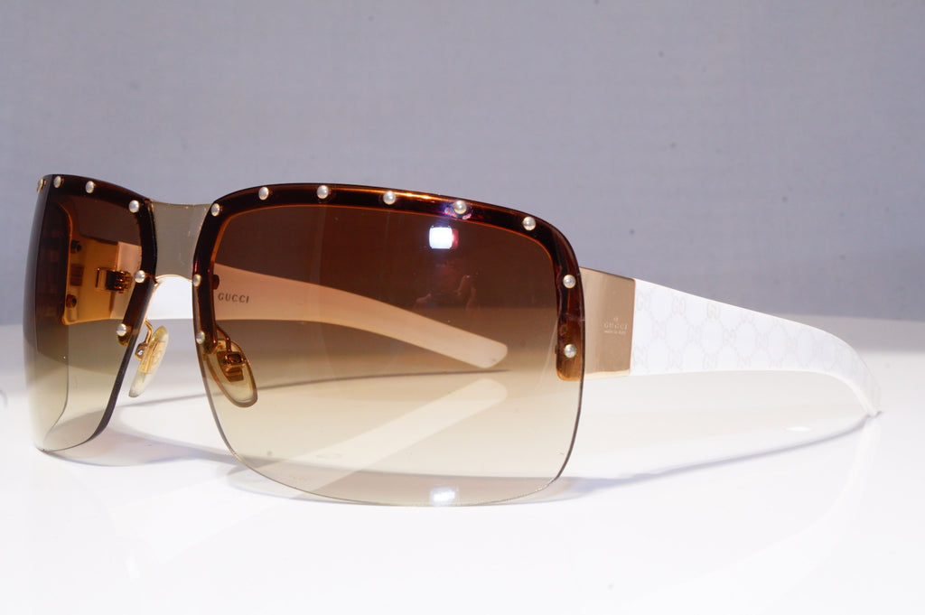 GUCCI Mens Womens Oversized Designer Sunglasses White Square GG 1819 BLNIS 20363
