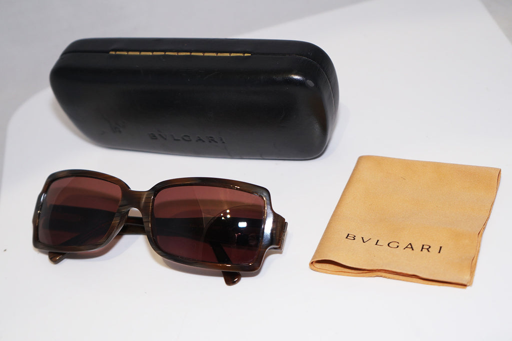 BVLGARI Vintage Womens Designer Sunglasses Brown Rectangle 830 591 3 14537