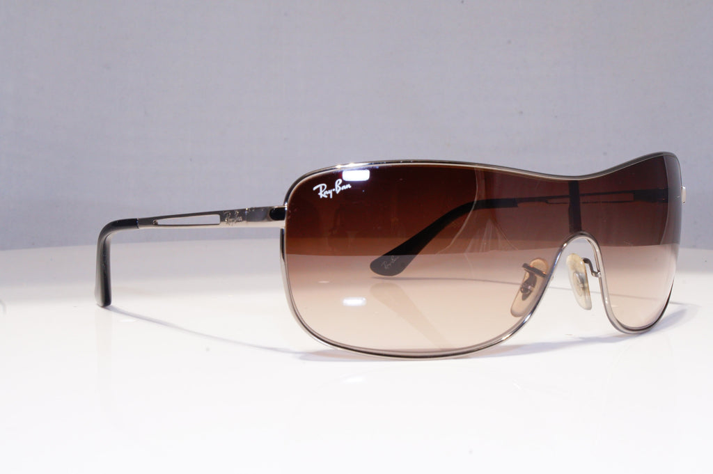 RAY-BAN Mens Designer Sunglasses Silver Shield RB 3466 004/13 20364
