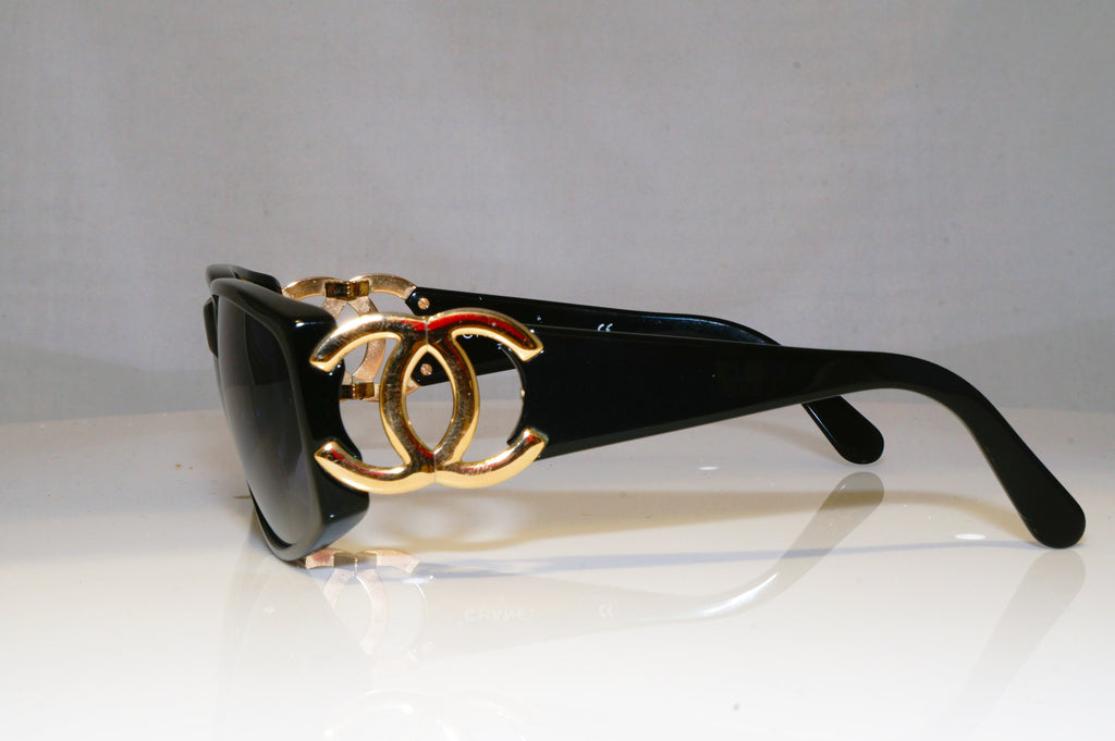 CHANEL Womens Vintage Designer Sunglasses Black Square 194305 C246 17331