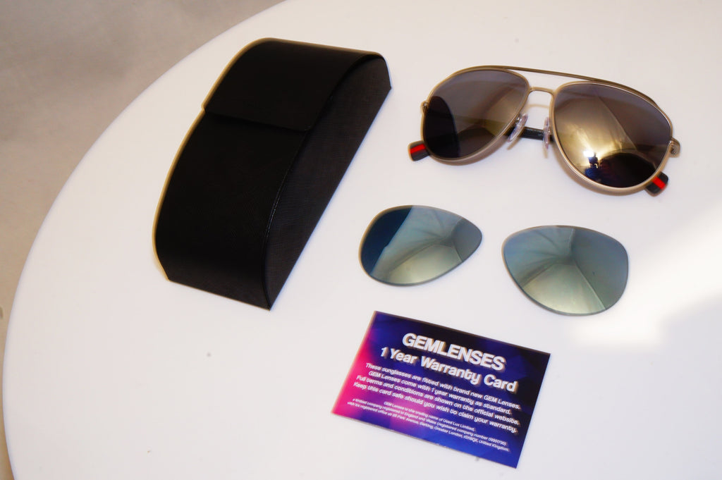 PRADA Mens Mirror Designer Sunglasses Silver Aviator SPS 55R QFP-5Q0 18048
