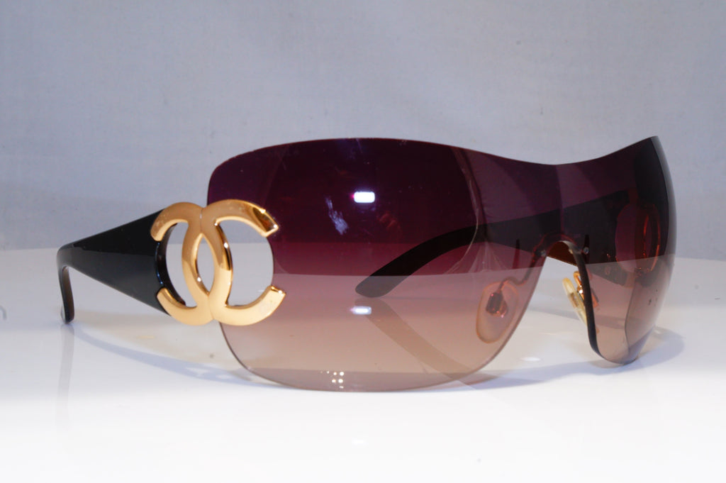 CHANEL Womens Oversized Designer Sunglasses Black Shield SKI 4124 125/13 19304