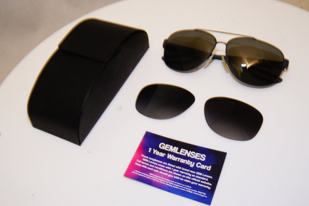 PRADA Mens Polarized Designer Sunglasses Grey Aviator SPS 58Q TFZ-5W1 18030