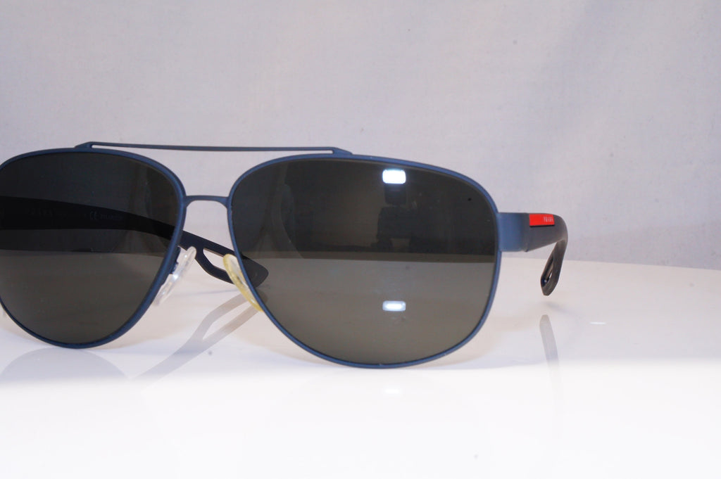 PRADA Mens Polarized Designer Sunglasses Grey Aviator SPS 58Q TFZ-5W1 18030