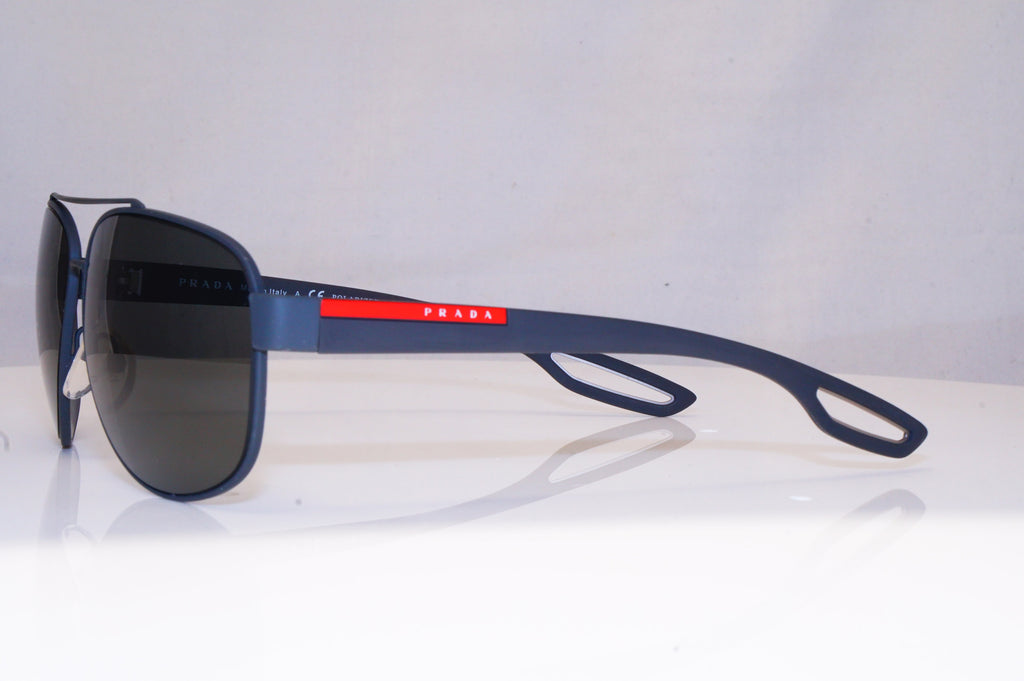 PRADA Mens Polarized Designer Sunglasses Grey Aviator SPS 58Q TFZ-5W1 18030