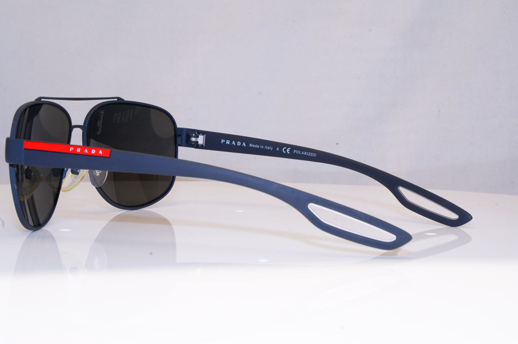 PRADA Mens Polarized Designer Sunglasses Grey Aviator SPS 58Q TFZ-5W1 18030