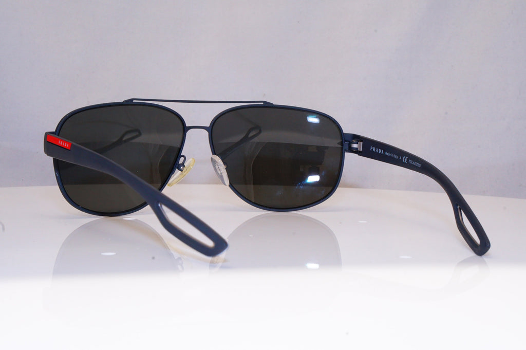 PRADA Mens Polarized Designer Sunglasses Grey Aviator SPS 58Q TFZ-5W1 18030
