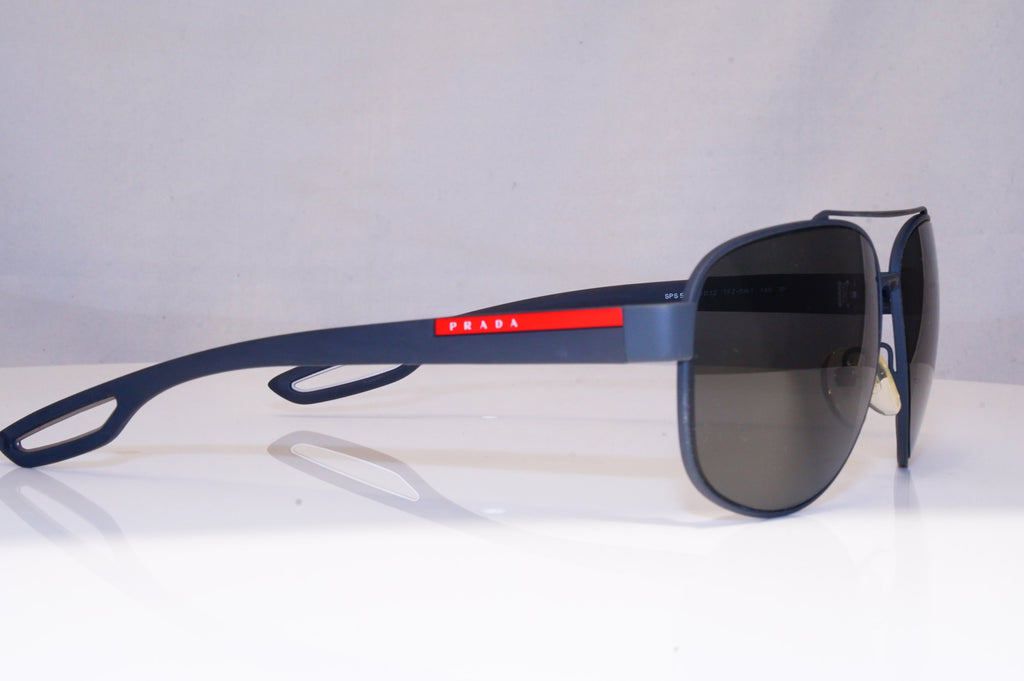PRADA Mens Polarized Designer Sunglasses Grey Aviator SPS 58Q TFZ-5W1 18030