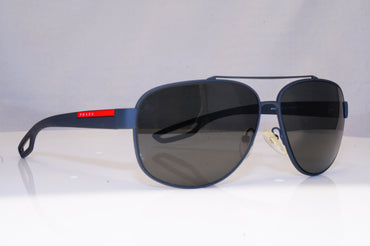 PRADA Mens Polarized Designer Sunglasses Grey Aviator SPS 58Q TFZ-5W1 18030