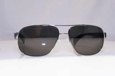 PRADA Mens Polarized Designer Sunglasses Black Aviator SPR 52P 5AV-5W1 18009