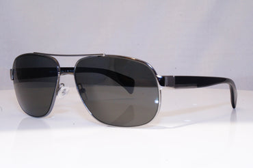 PRADA Mens Polarized Designer Sunglasses Black Aviator SPR 52P 5AV-5W1 18009