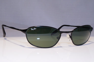 RAY-BAN Mens Vintage Designer Sunglasses Black Rectangle FLIGHT W2963 BLK 21095