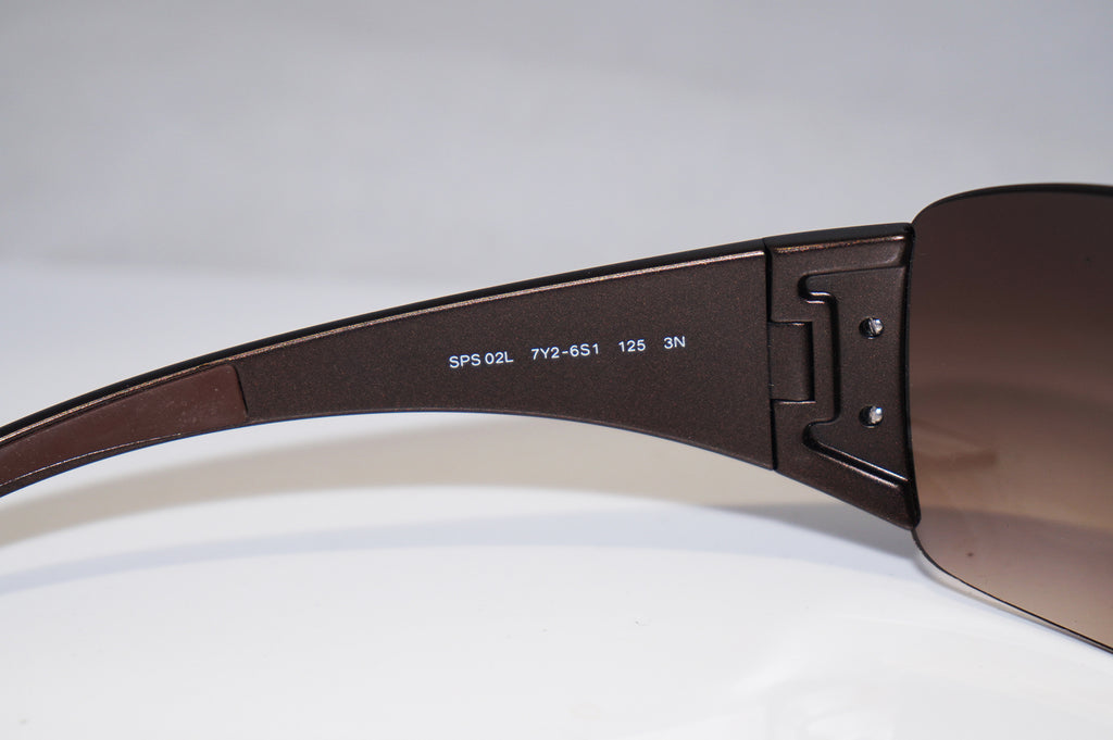 PRADA Mens Designer Sunglasses Brown Shield SPS 02L 7Y2-6S1 16039