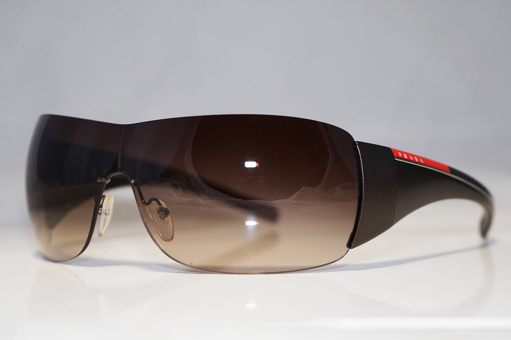 PRADA Mens Designer Sunglasses Brown Shield SPS 02L 7Y2-6S1 15795