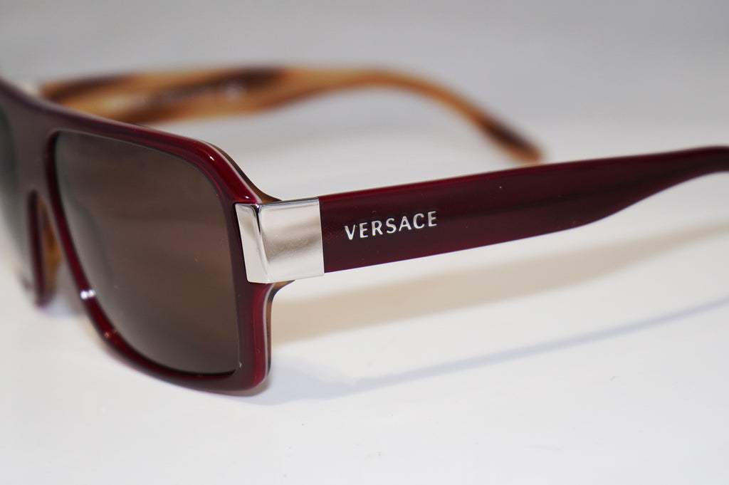 VERSACE Mens Designer Sunglasses Maroon Rectangle MOD 4126 141/73 15770