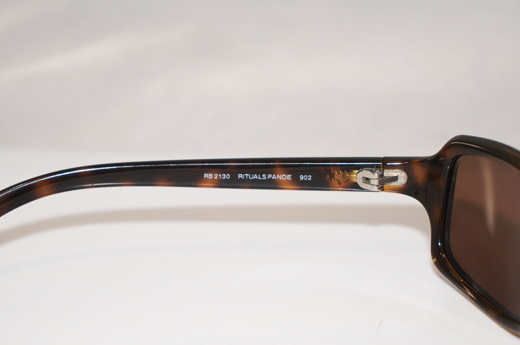 RAY-BAN Vintage Womens Designer Sunglasses Brown Rectangle RB 2130 902 14531