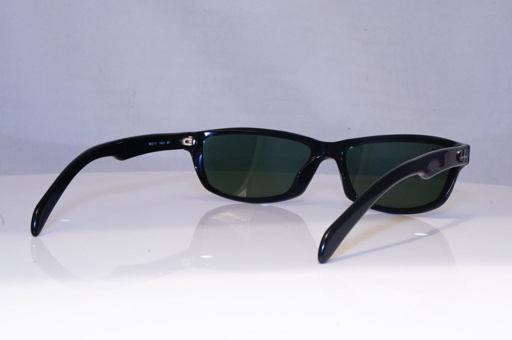 RAY-BAN Mens Vintage 1990 Designer Sunglasses Black Rectangle RB 2117 901 19292