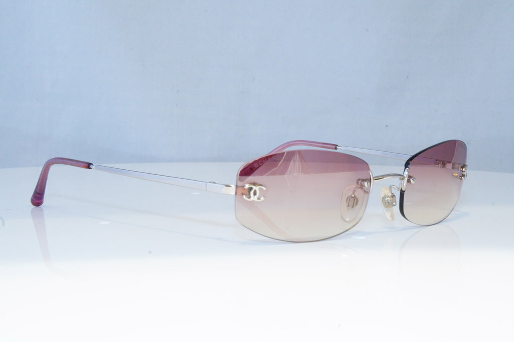 CHANEL Womens Vintage Designer Sunglasses Silver Rectangle 4002 124/58 19306