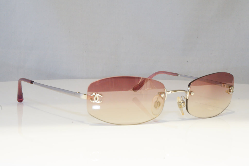 CHANEL Womens Vintage Designer Sunglasses Silver Rectangle 4002 124/58 19306