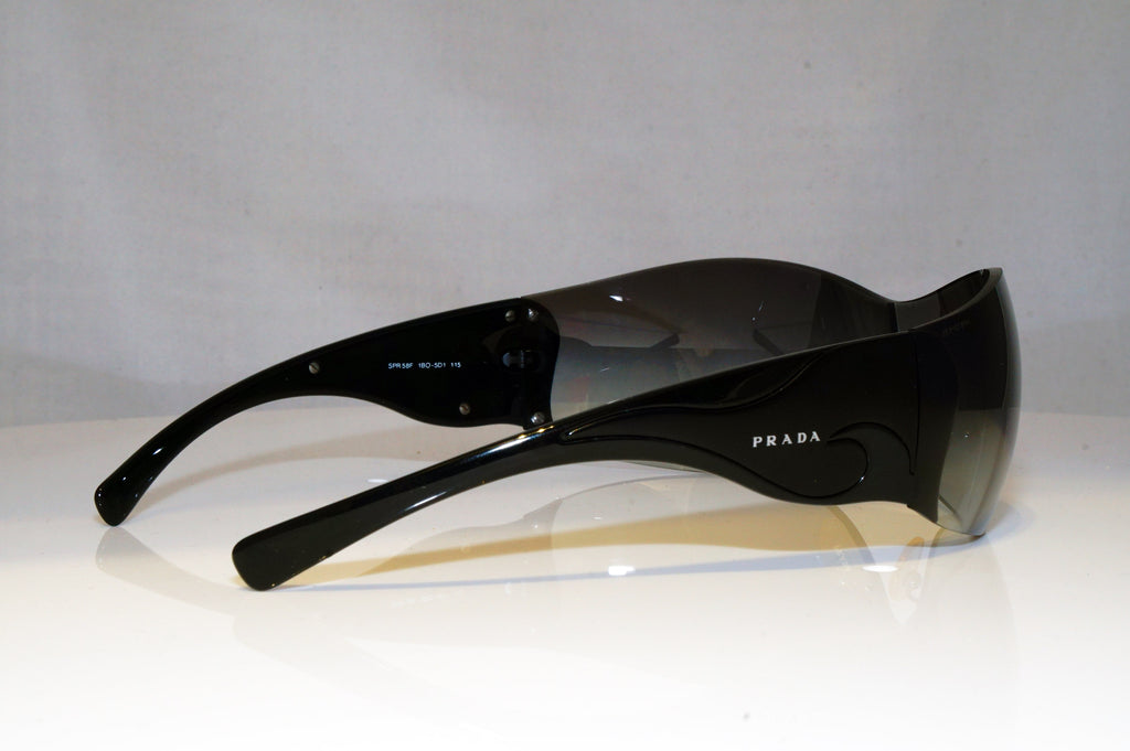 PRADA Womens Boxed Designer Sunglasses Black Shield SPR 58F 1B0-5D1 17095