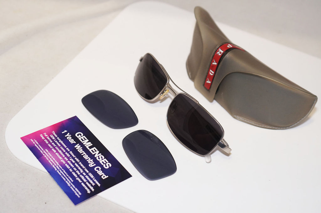 PRADA 1990 Vintage Mens Designer Sunglasses Silver SPR 54E 1AP-3O1 14156