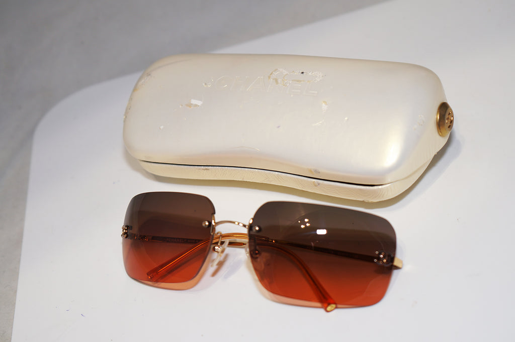 CHANEL Vintage Womens Designer Sunglasses Gold Square 4017 C125/78 15832