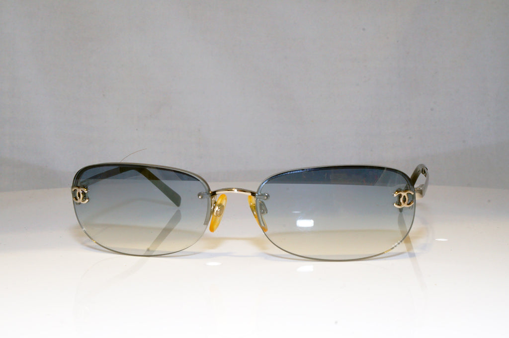 CHANEL Womens Vintage Designer Sunglasses Silver Oval 4099 124/7B 17093