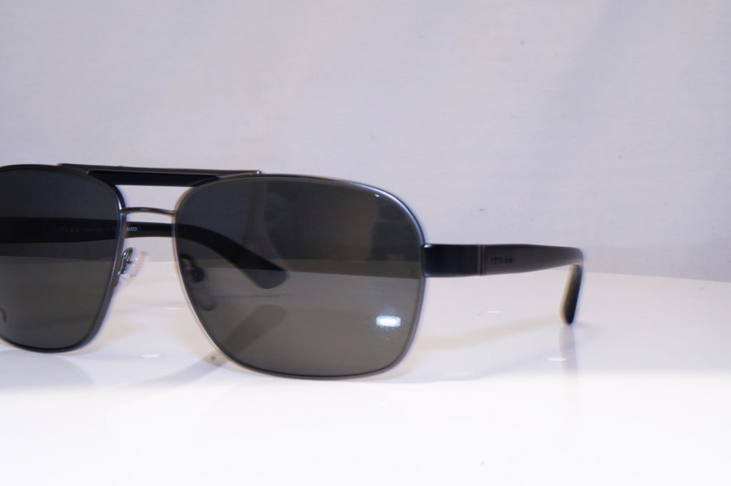 PRADA Mens Polarized Designer Sunglasses Black Square SPR 550 1BO-5Z1 17968