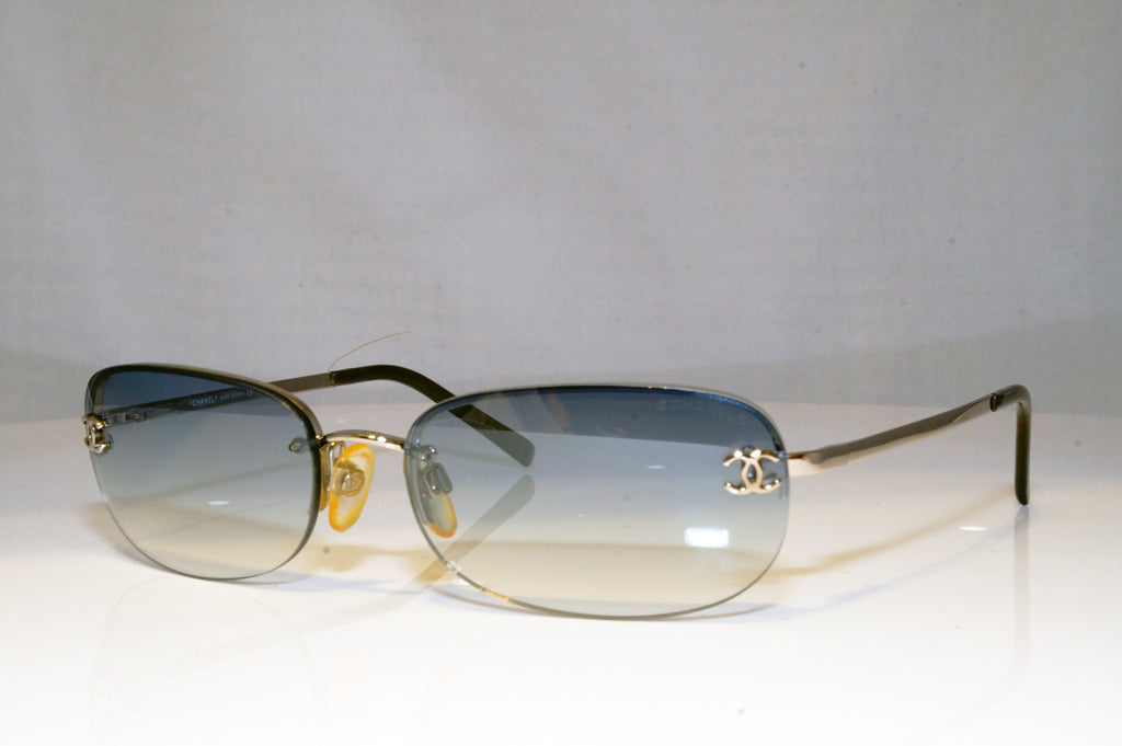 CHANEL Womens Vintage Designer Sunglasses Silver Oval 4099 124/7B 17093