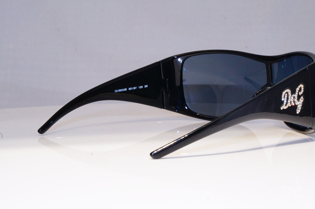 DOLCE & GABBANA Womens Diamante Designer Sunglasses  Shield D&G 8033B 501 20336