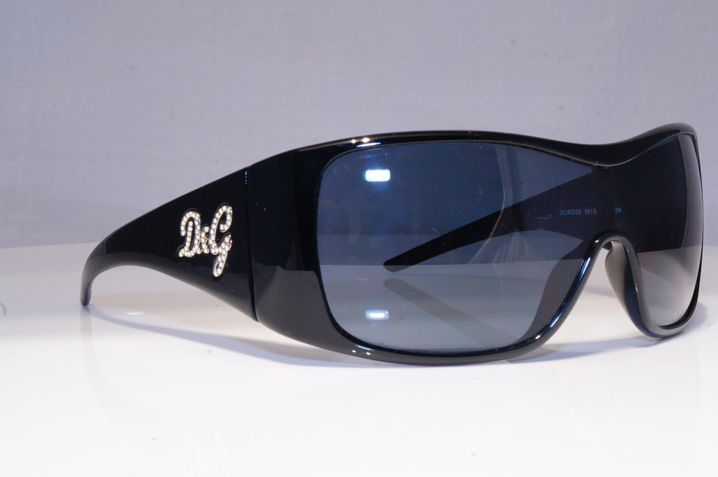 DOLCE & GABBANA Womens Diamante Designer Sunglasses  Shield D&G 8033B 501 20336