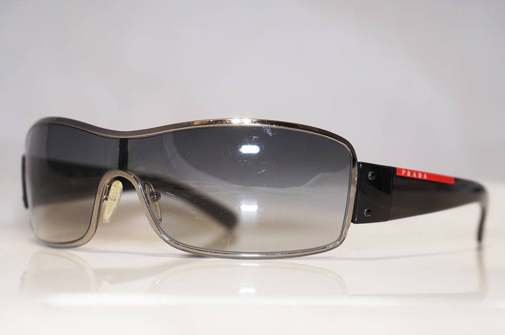 PRADA Mens Designer Sunglasses Black Shield SPS 52E 5AV-5D1 15828