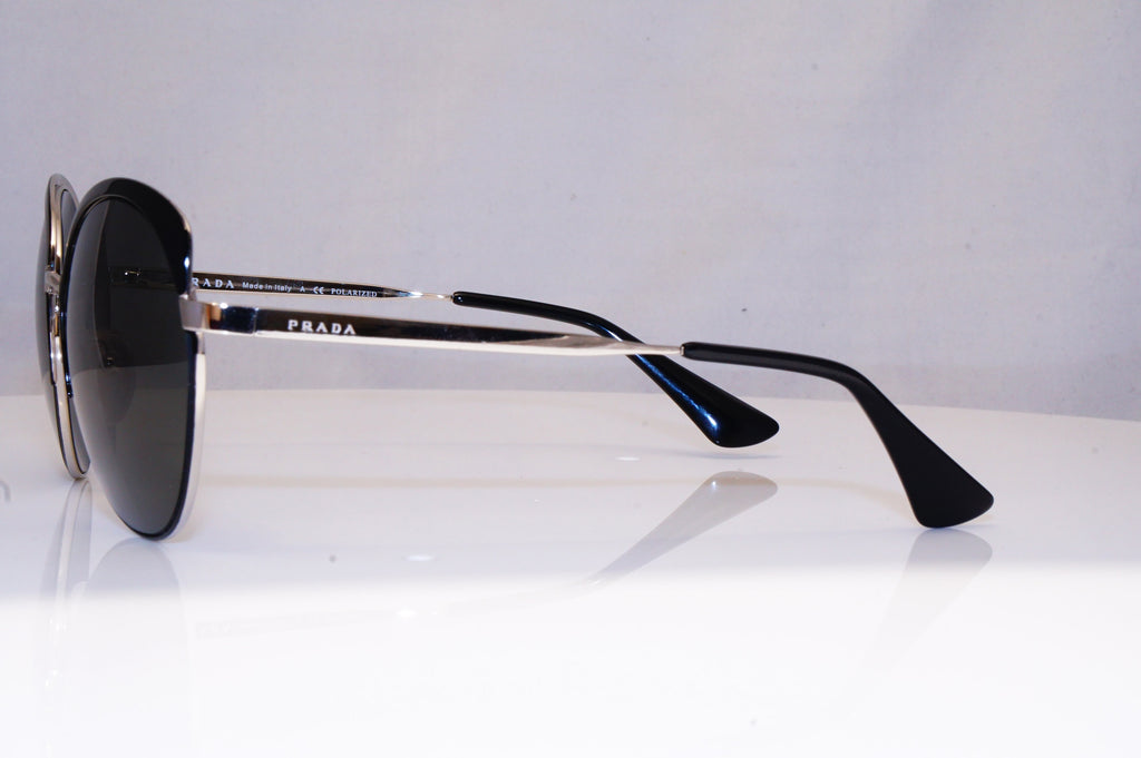 PRADA Womens Polarized Designer Sunglasses Silver Butterfly SPR 54S 7AX5Z1 17955