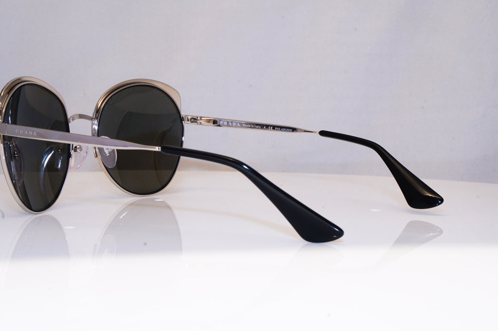 PRADA Womens Polarized Designer Sunglasses Silver Butterfly SPR 54S 7AX5Z1 17955
