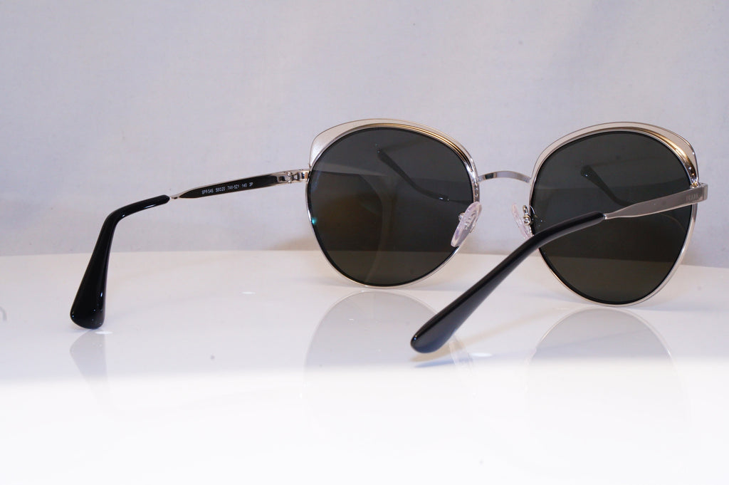 PRADA Womens Polarized Designer Sunglasses Silver Butterfly SPR 54S 7AX5Z1 17955