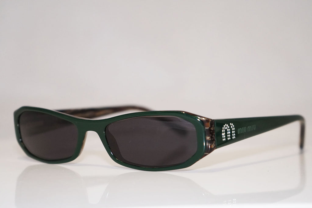 MIU MIU New Womens Designer Crystal Sunglasses Green VMU 13E 70F-101 10798