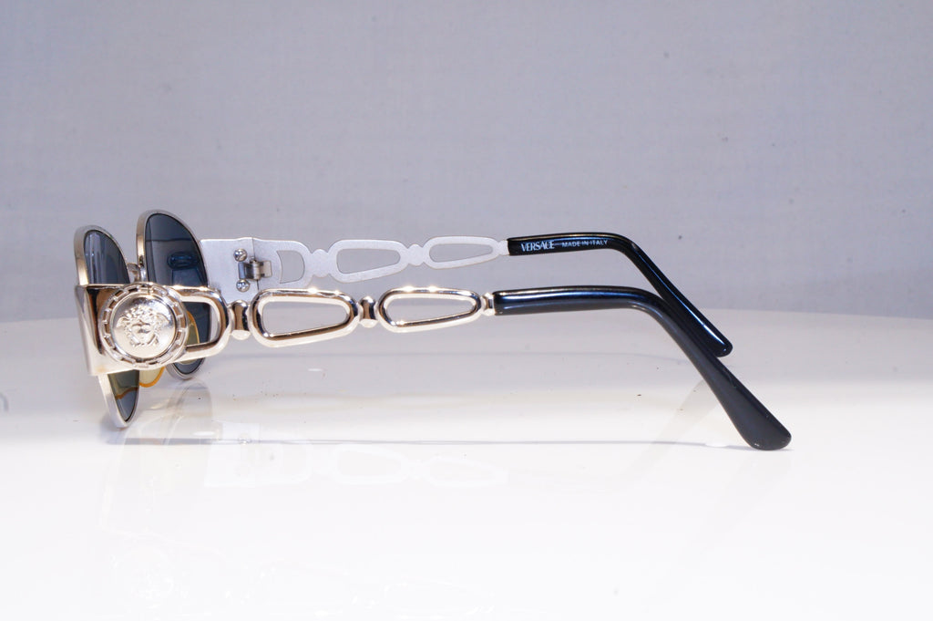 VERSACE Mens Womens Vintage Designer Sunglasses Silver Oval MEDUSA S32 26M 18943